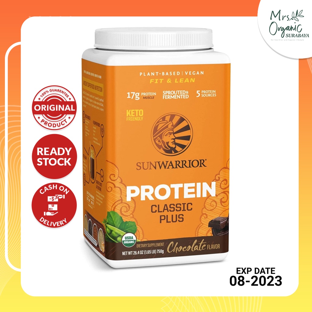 Sunwarrior Classic PLUS Protein Chocolate -- 13.2 Oz - View #2