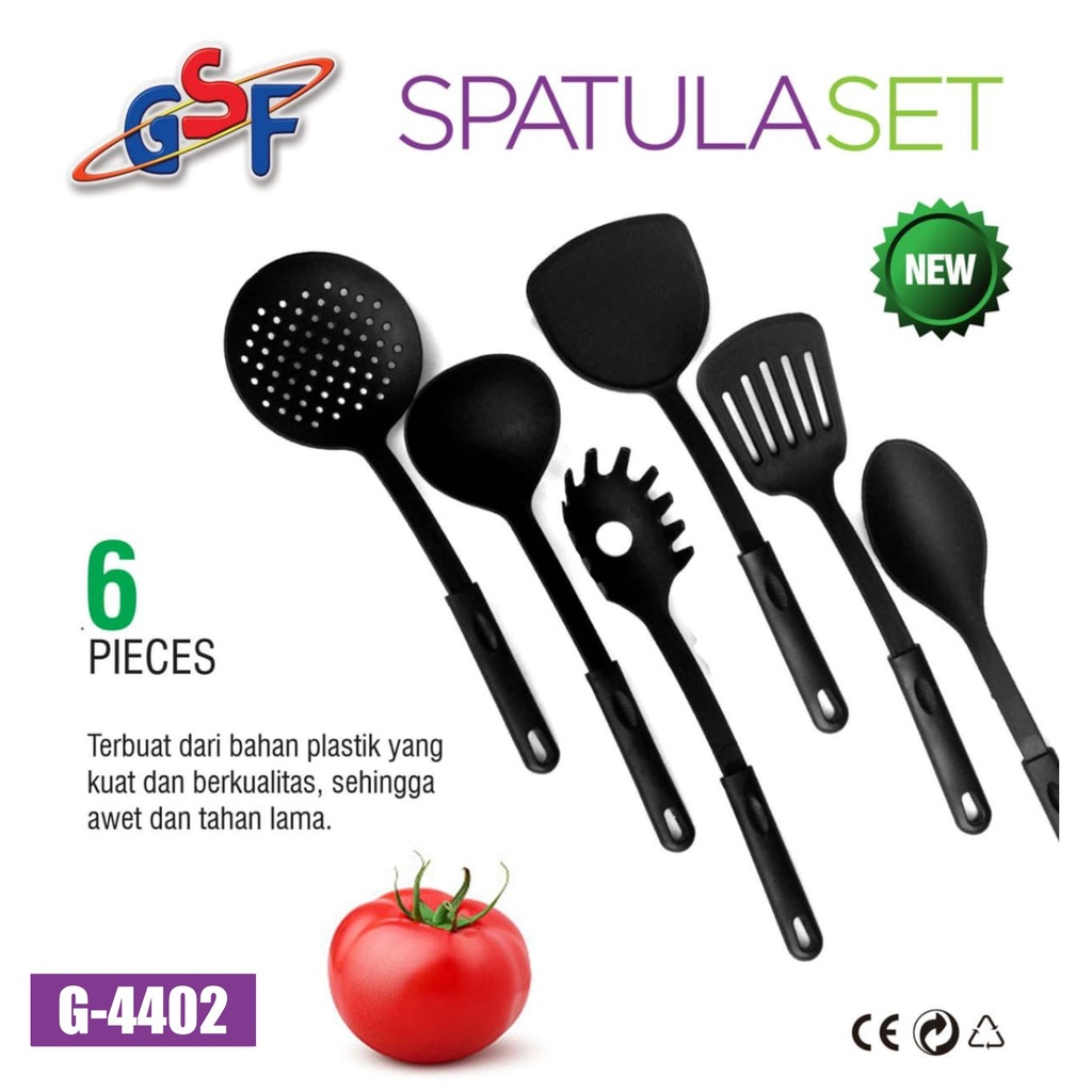 Spatula Set GSF 6pcs Sendok Sayur Sendok Peniris Spatula Sendok Spagetti