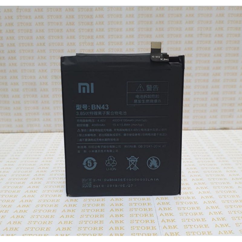 BATTERY BATRE BATRAI BATERAI XIAOMI REDMI NOTE 4X BN43 ORIGINAL