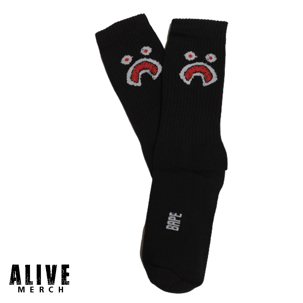 Kaos Kaki Skate Oldschool Skateboard Casual Sporty Pria Wanita Motif Karakter bape Warna Hitam Brand