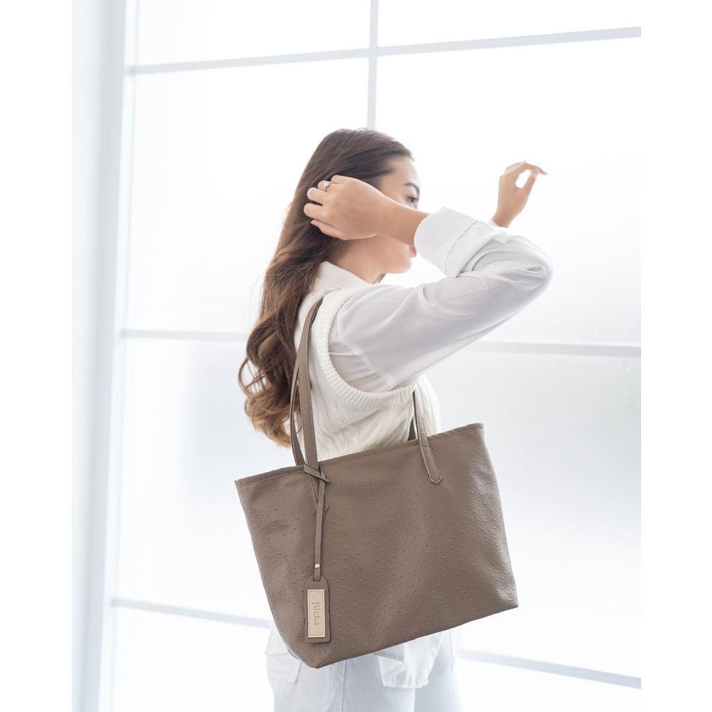 Tote Bag | Flicka Bag Kode W 27 - Taupe | Free Bubble Wrap & Free Dustbag