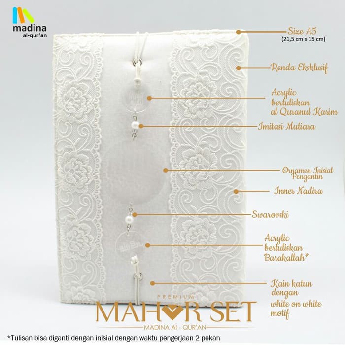 PREMIUM MAHAR SET BY MADINA MUKENA ALQURAN ELEGANT AKAD NIKAH  Kd808