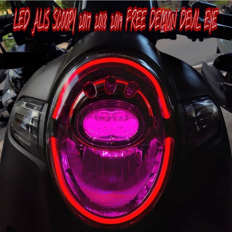Bonus 2pc demon eye lampu alis scoopy 2017 2018 2019 lampu led motor lampu alis scoopy