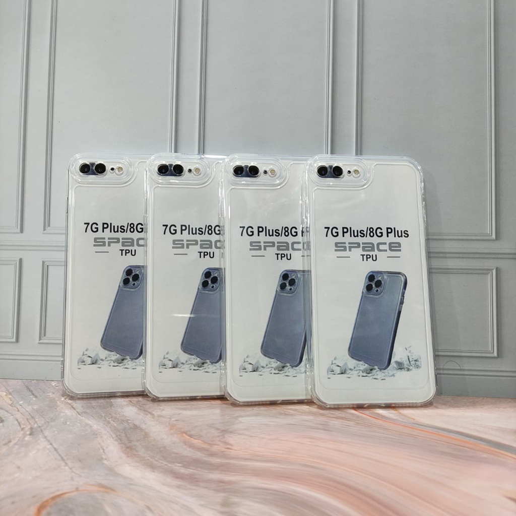 SoftCase For IP 6 7 8 6 Plus 7 Plus 8 Plus Case Bening Clear SPACE TPU Jelly White_Cell