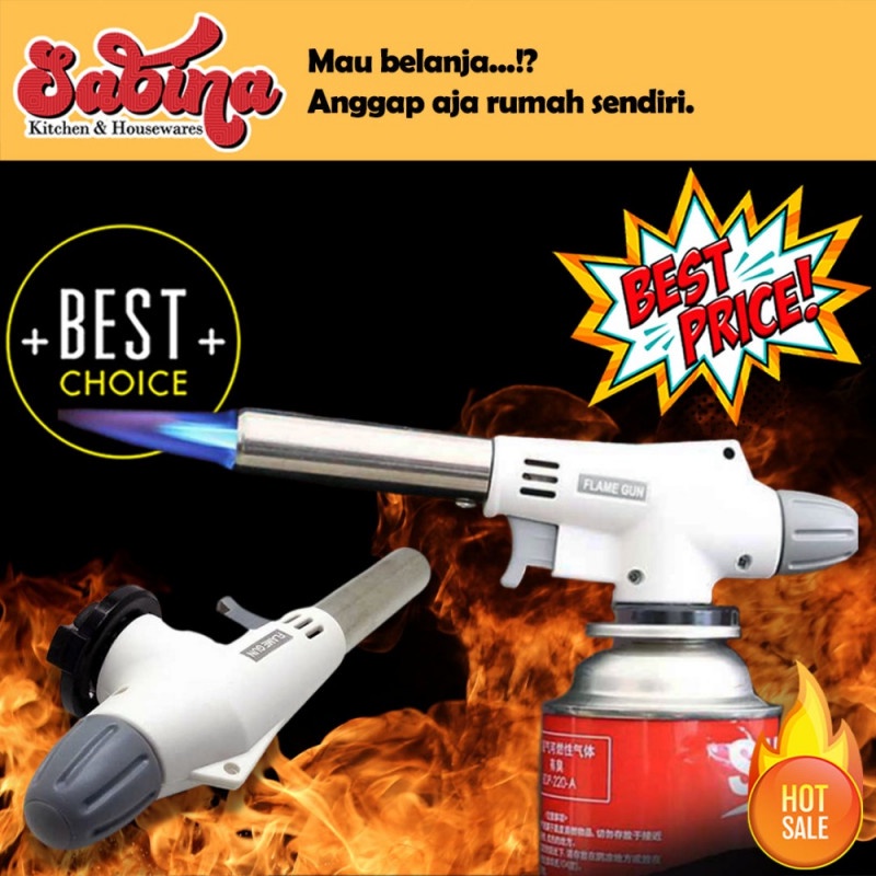 Kepala Gas Kaleng Portabel Gas Blow Torch Butane Flame Gun BBQ Soldering