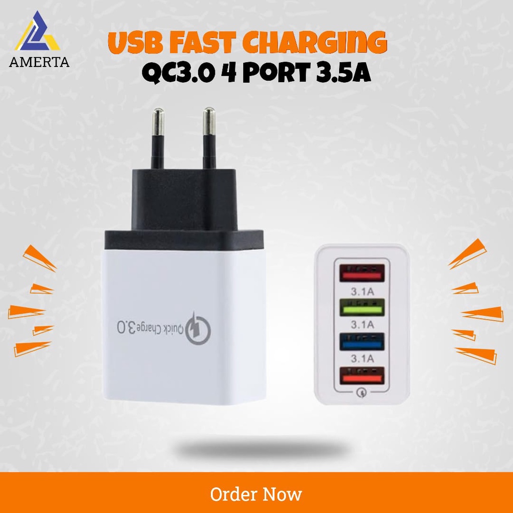 Comfast Charger USB Fast Charging QC3.0 4 Port 3.5A