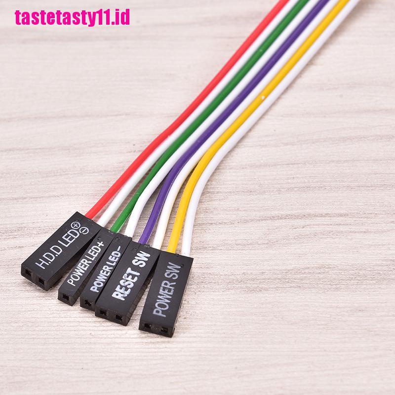 (TTID) Atx Kabel Power Motherboard Komputer PC 2 Switch On / Off / Reset Dengan LED