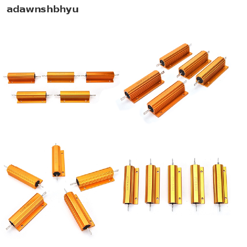 Adawnshbhyu  1/2 /4 /8 /10 Ohm 100W Watt Shell Power Aluminium Bertempat Case Wirewound Resistor Baru