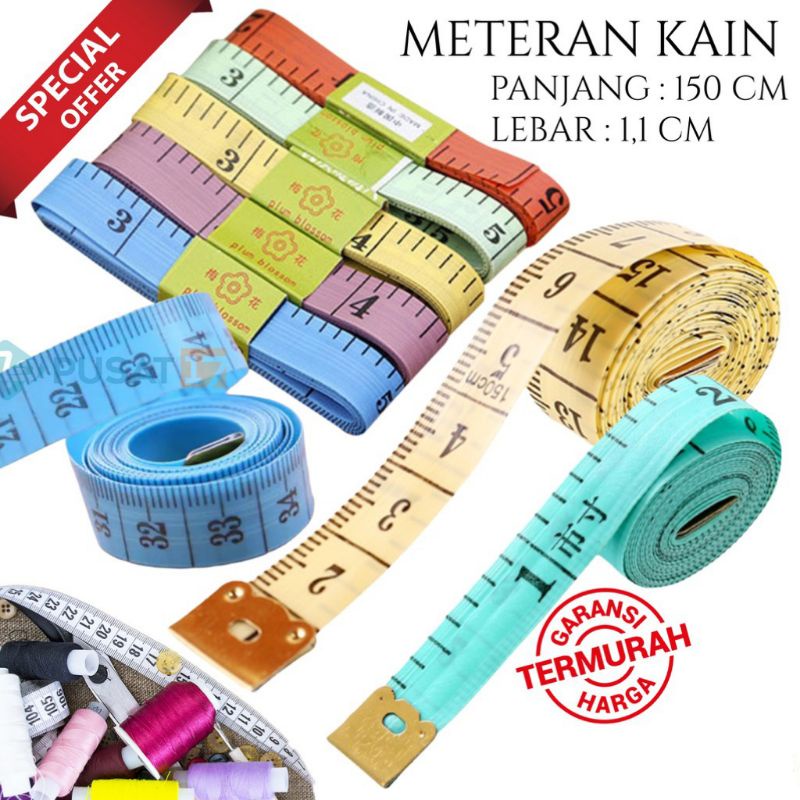 METERAN JAHIT / METERAN KAIN ALAT UKUR MULTIFUNGSI 150CM / METERAN