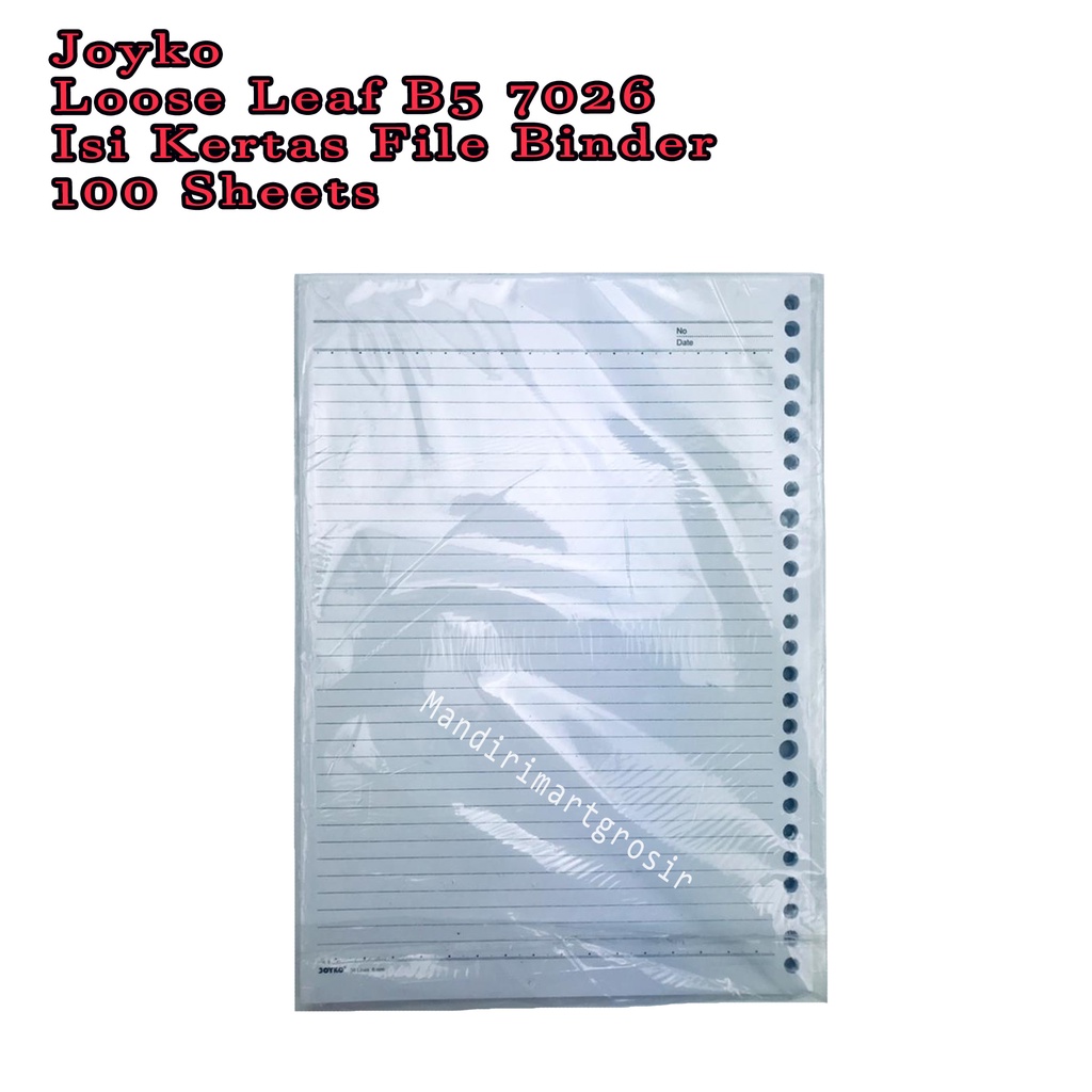 Loose Leaf B5 7026 *Joyko * Isi Kertas File Binder * 100 Sheets