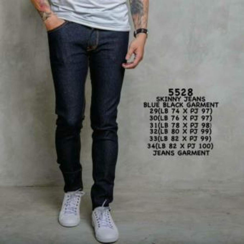 Celana Jeans Pria Pensil Skinny Blueblack Garmen 27 - 38