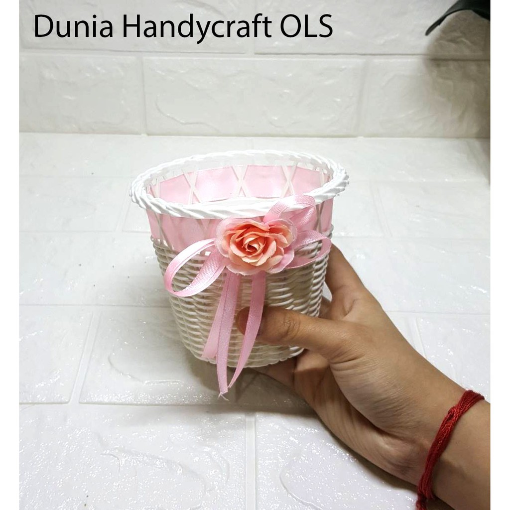 Pot Vas Mawar Pinky Cute Manis Shabby Chic Romantis