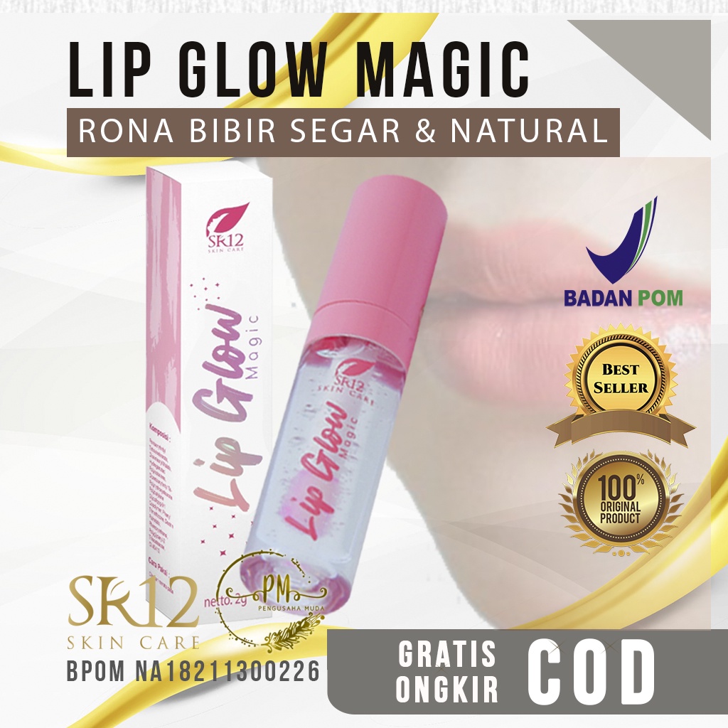 SR12 SKINCARE / LIP GLOW MAGIC SR12 / PEMERAH DAN PELEMBAB BIBIR ALAMI / SERUM BIBIR BPOM