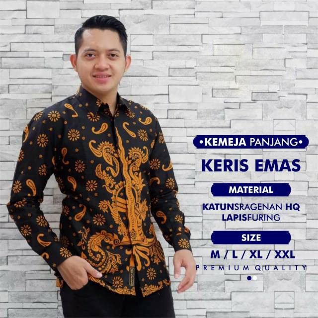 Baju Batik Lengan Panjang Keris Emas Kemeja Batik Solo Lapis Furing Atasan Premium Modern SEMAR PUTIH NAGA BULAN  DAMARLANGIT NISWARA FAWWAZ DWIPO JOKOWI WAYANG SELING LASEM GURDO ABRIT PANDU AJI ASWOTOMO DURI MUKTI ELANG MEWAH MODANG KUNGING SATYA