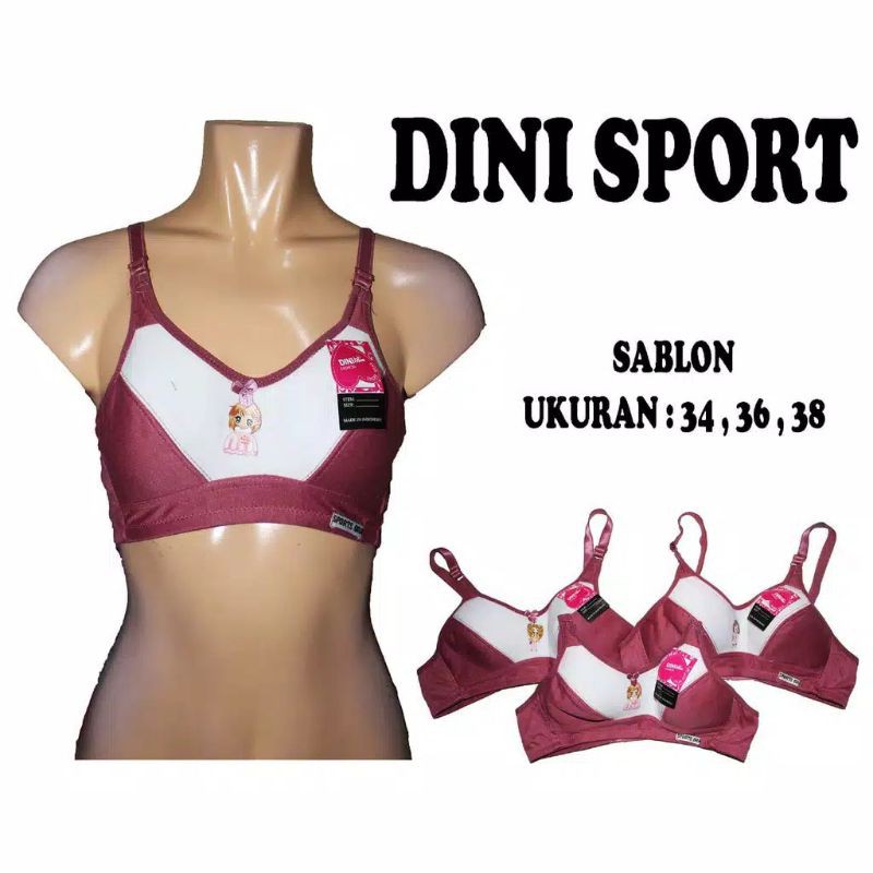 Sport Bra Pakaian Dalam Wanita High Quality Tanpa Kawat dan busa Merk Febby Guffy Dini Ke Ai