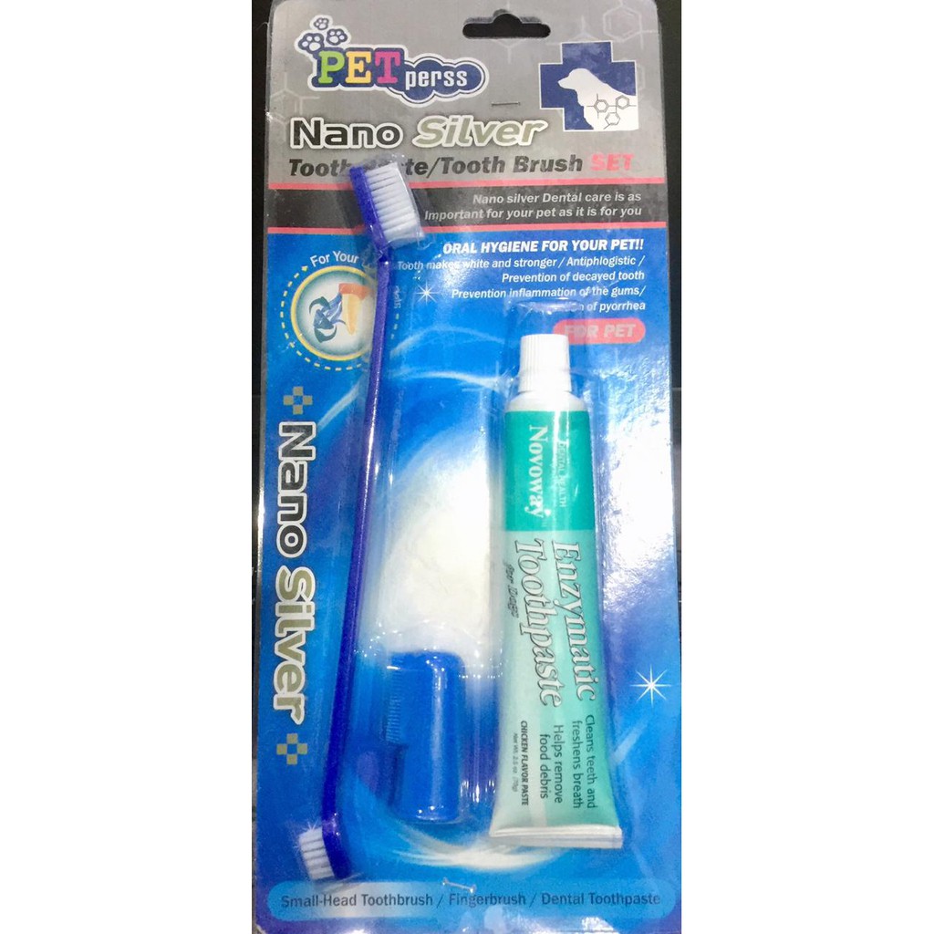 CA457 Odol &amp; Sikat Gigi Anjing Set Pet Perss Tooth Paste Brush Set