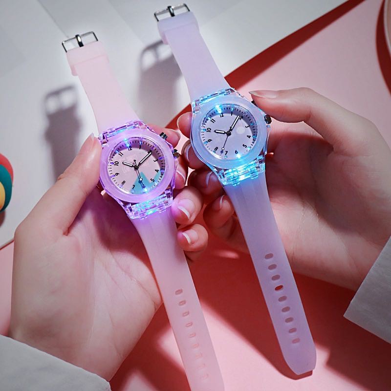 Jam Tangan Wanita Analog Quartz Jelly LED Korean Fashion / Jam Tangan Jelly LED Import