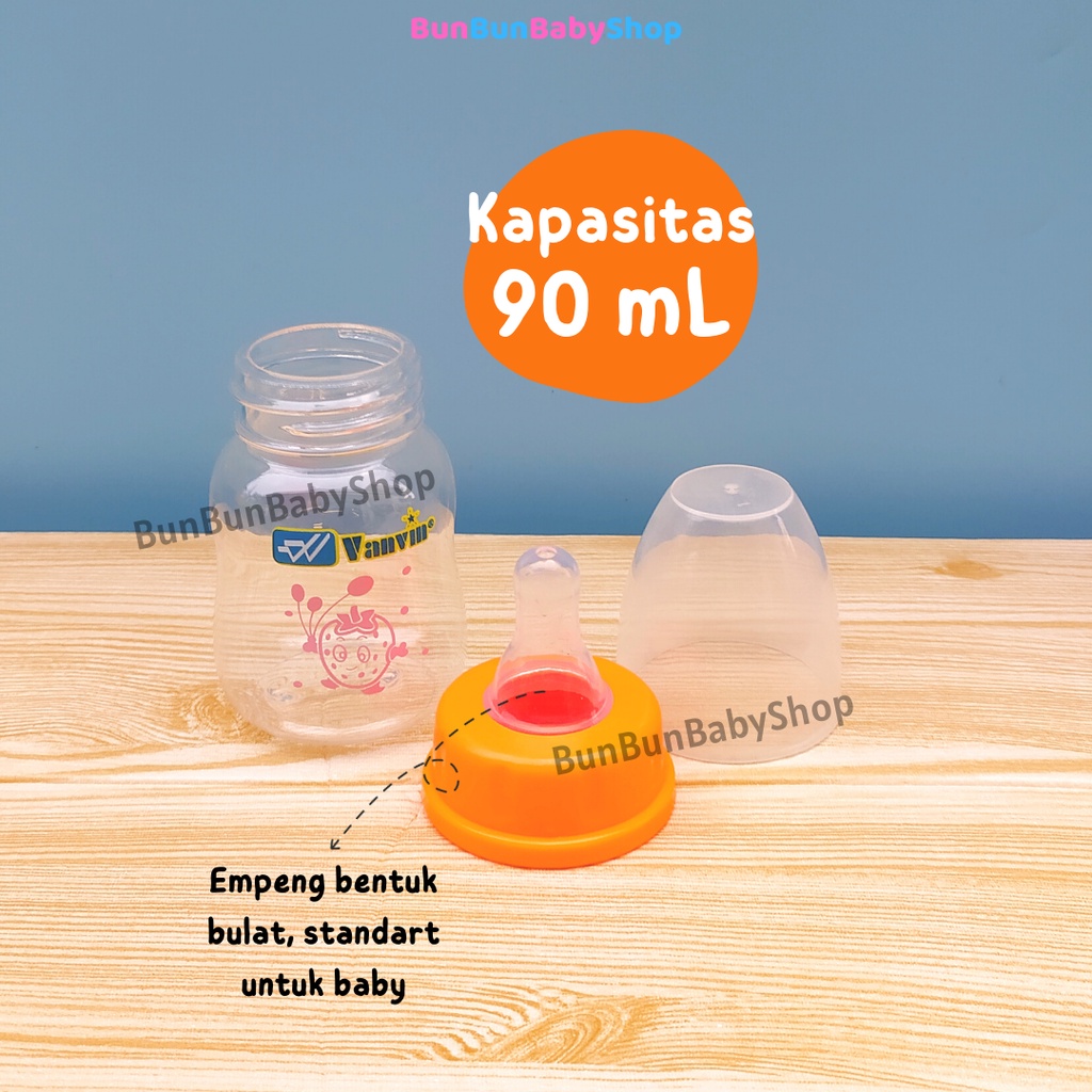 Botol Susu Bayi 90ml Vanvin Standart Nipple Dot Anak Perlengkapan Baby Baru Lahir New Born Murah Peralatan Bottle Asi