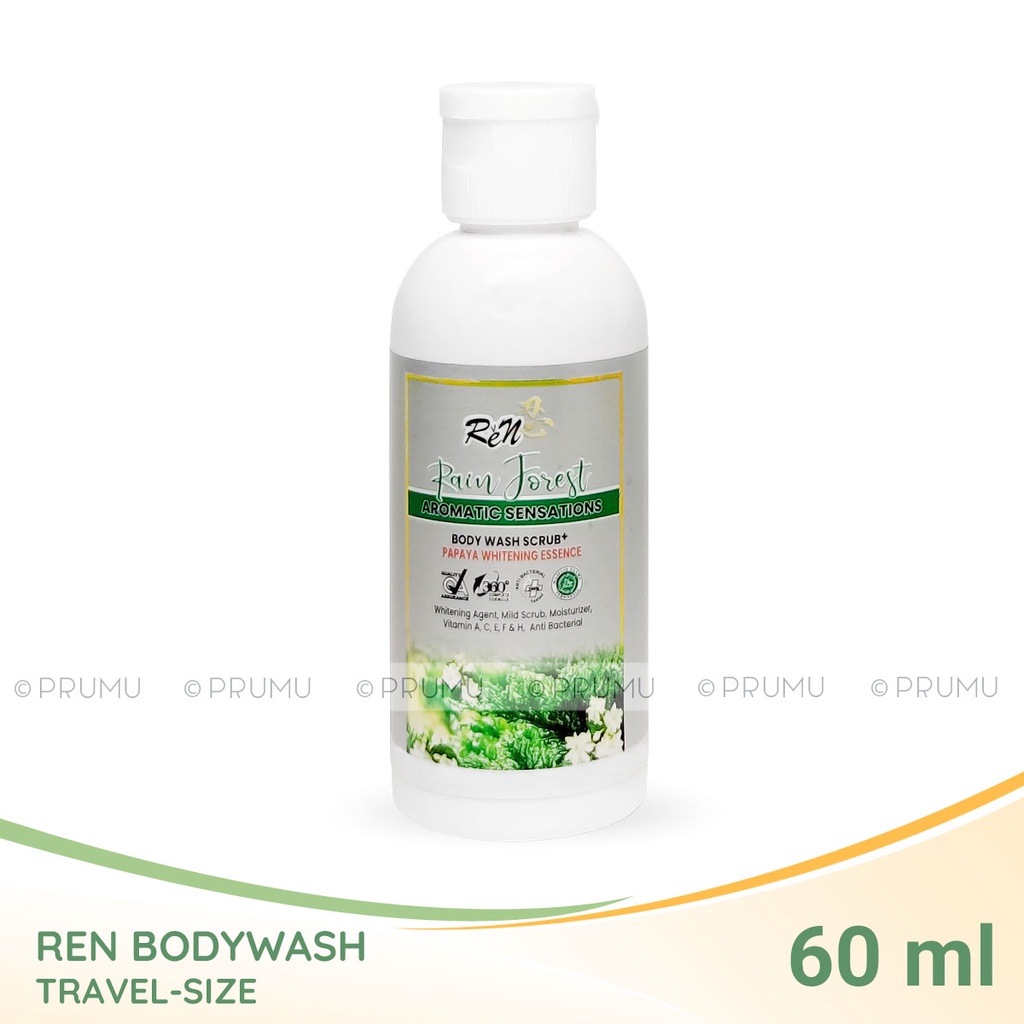 Ren Body Wash Scrub Travel Size 60ml - Sabun Pepaya Cair - Shower Scrub - Sabun Cair