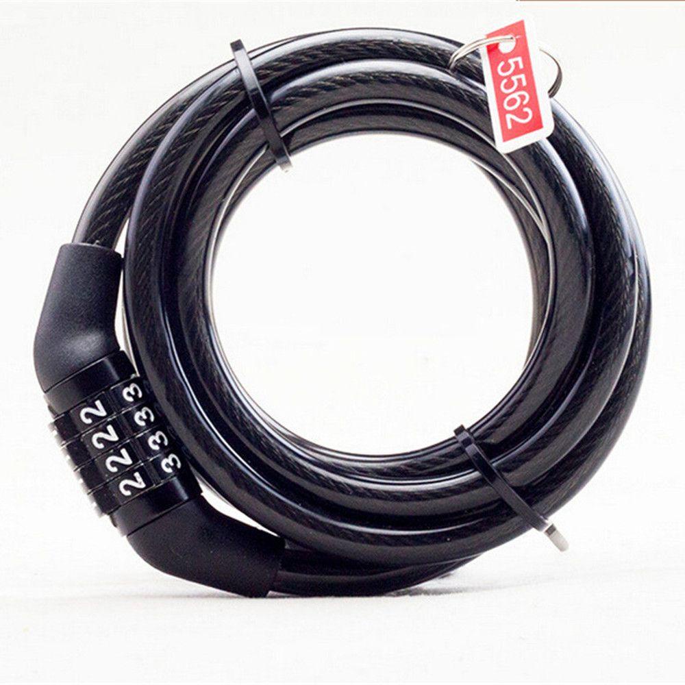 Lanfy Kunci Sepeda Panjang Resettable Steel Spiral Cable Heavy Bicycle Lock Security