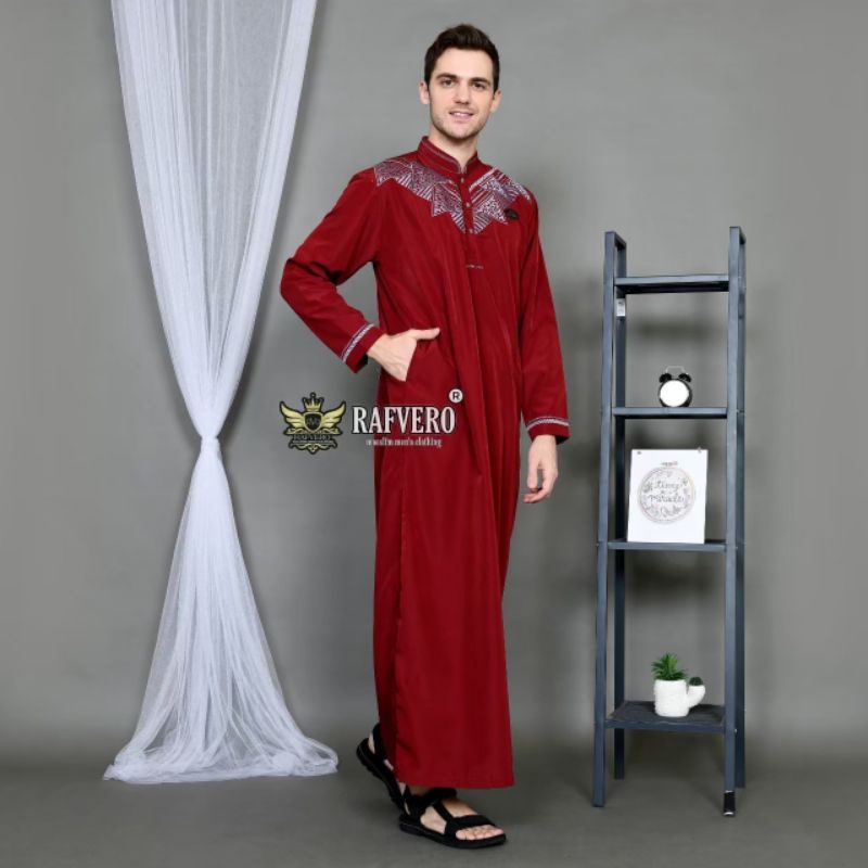 Baju Jubah Gamis Muslim Pria Dewasa/Jubah bordir Pria pakistan/Jubah bordir Pria Arab Dewasa/Jubah Gamis Dewasa Terbaru  2022 Al khairy 100% Original Rafvero-5