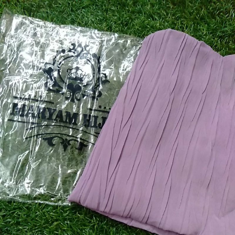 Jilbab Instan Hijab Bergo Maryam Plisket PADI FULL (tanpa tali)-Lavender
