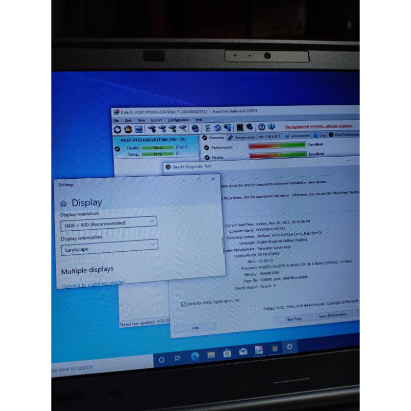 Laptop Panasonic cf-nx3 core i5-4300U 1.9ghz ram 4gb-2