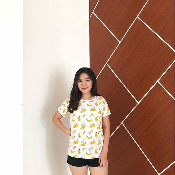 KAOS PISANG tshirt banana warna putih