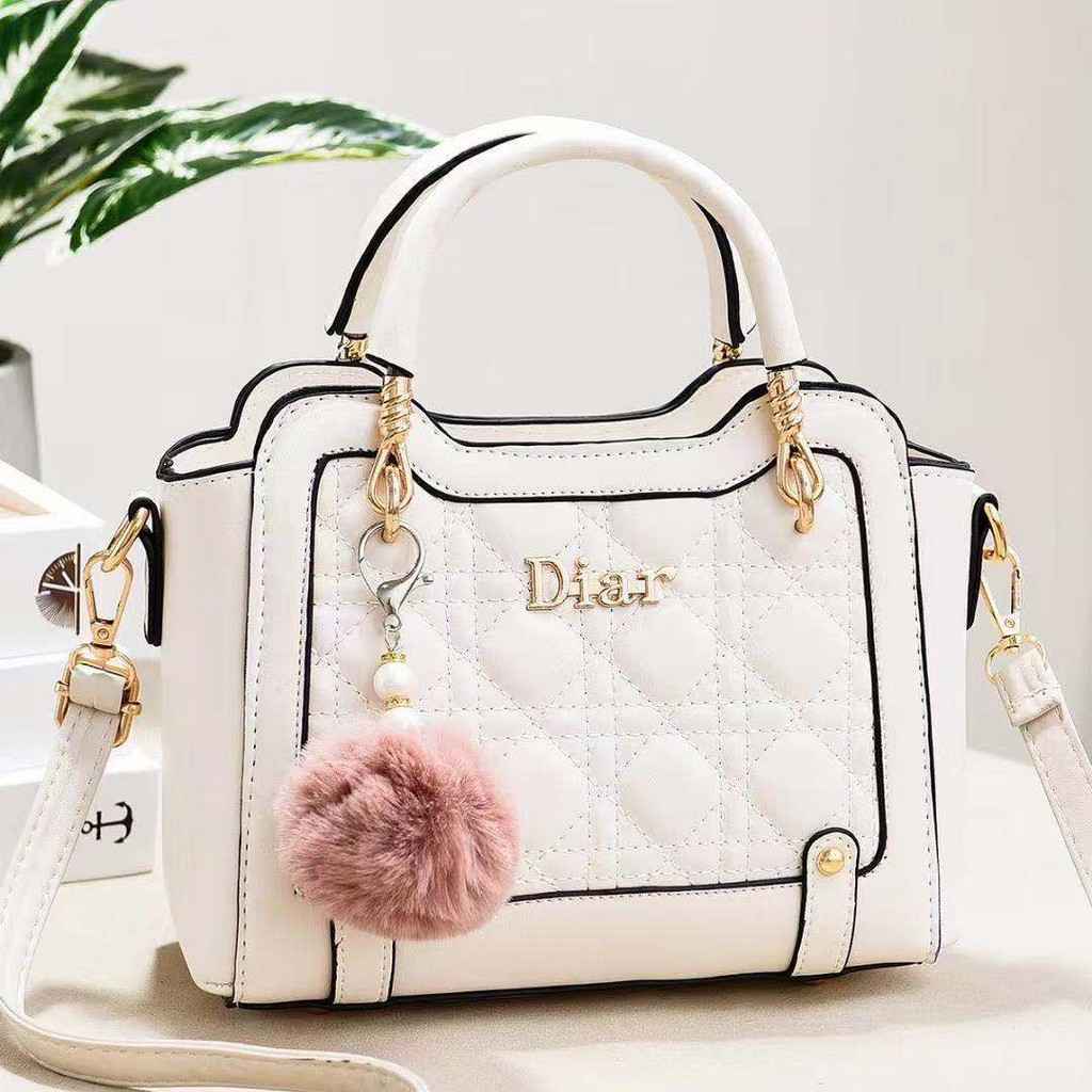 LT 1524 RISCE TAS HAND BAG GANTUNGAN POM-POM IMPORT WANITA CEWEK PEREMPUAN JAKARTA BATAM