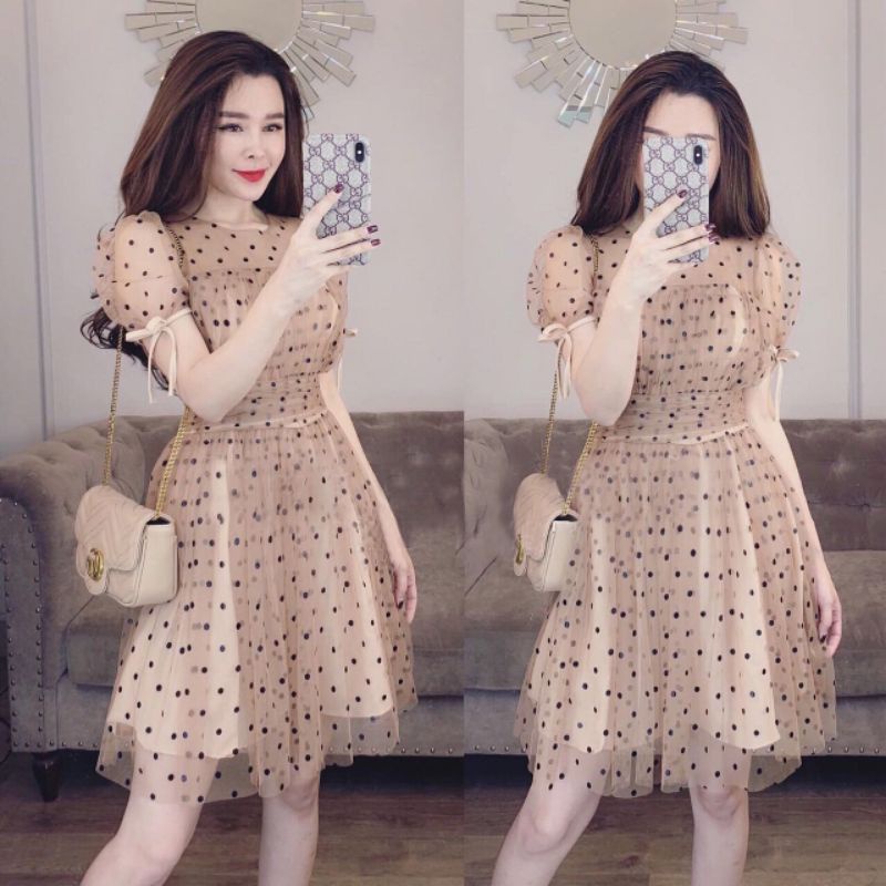 DST10560 polkadot tile dress import
