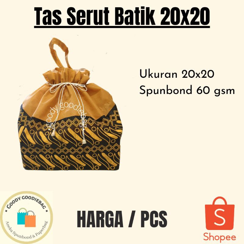 Tas Serut Batik Spunbond Box Dus Nasi 20x20 Hajatan Syukuran Tahlilan Souvenir Besek