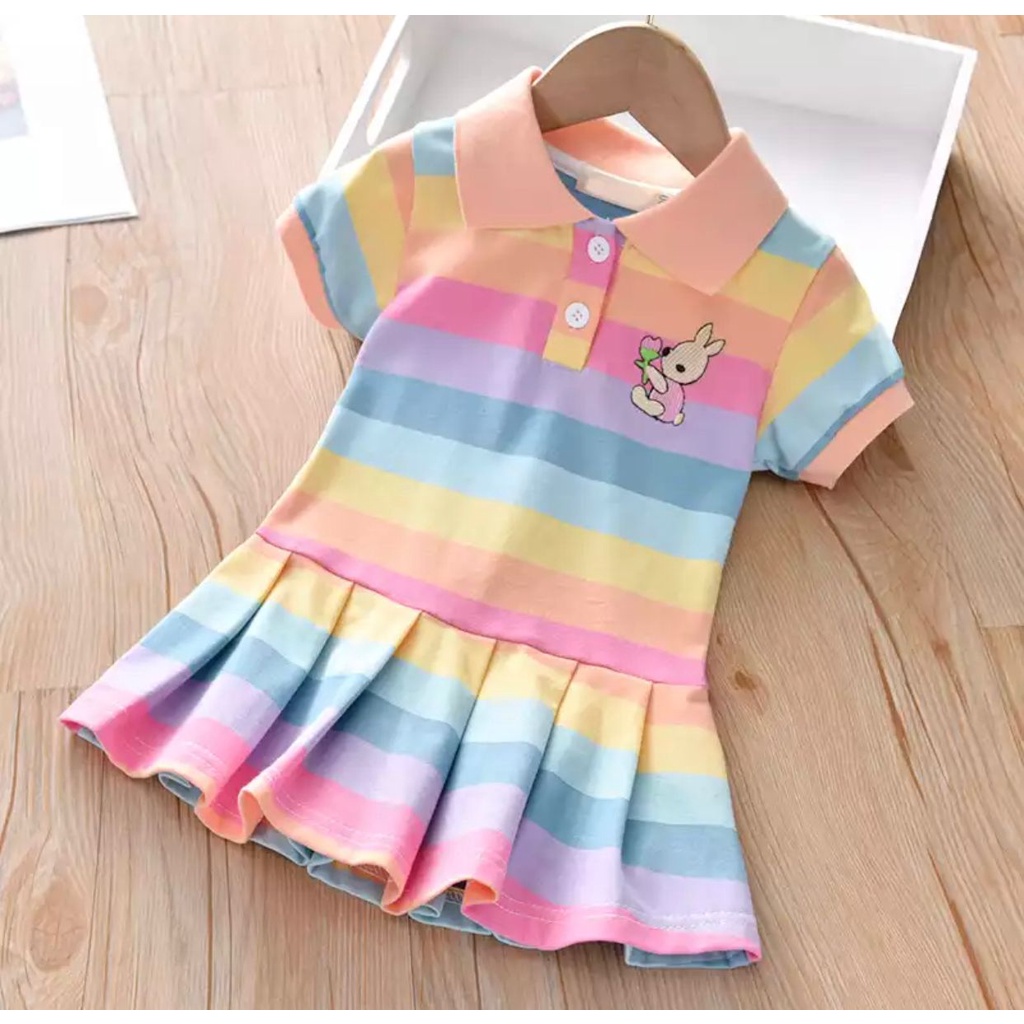 DRESS ANAK PEREMPUAN/DRESS RAINBOW 1-5 TAHUN