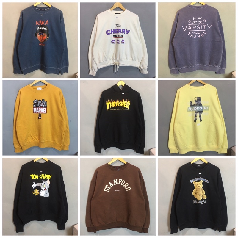 (2)crewneck hoodie jaket sweater