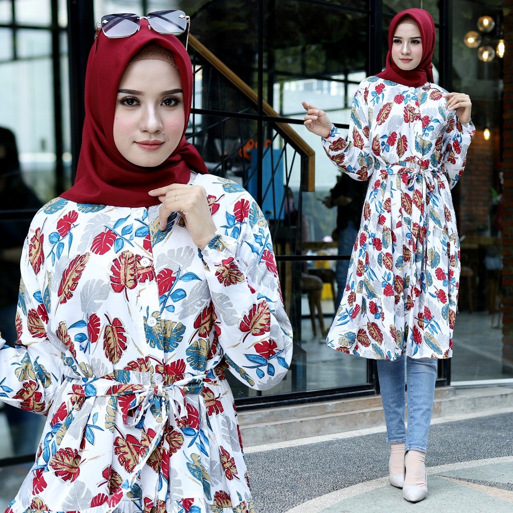 tunik  Dilan/atasan wanita/fashion wanita/tunik/bahan wallpeach/ld 110