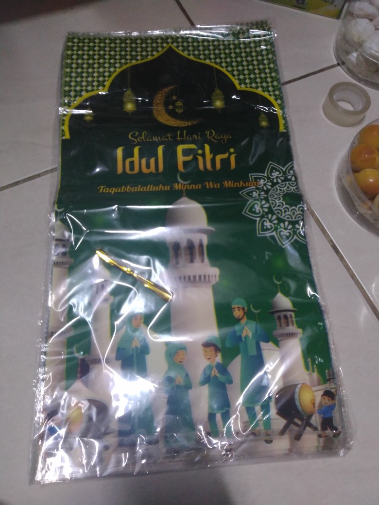Isi12lembar Kantong Plastik Opp Bening Untuk Kotak Toples Snack Kue Motif Lebaran Selamat Idul Fitri