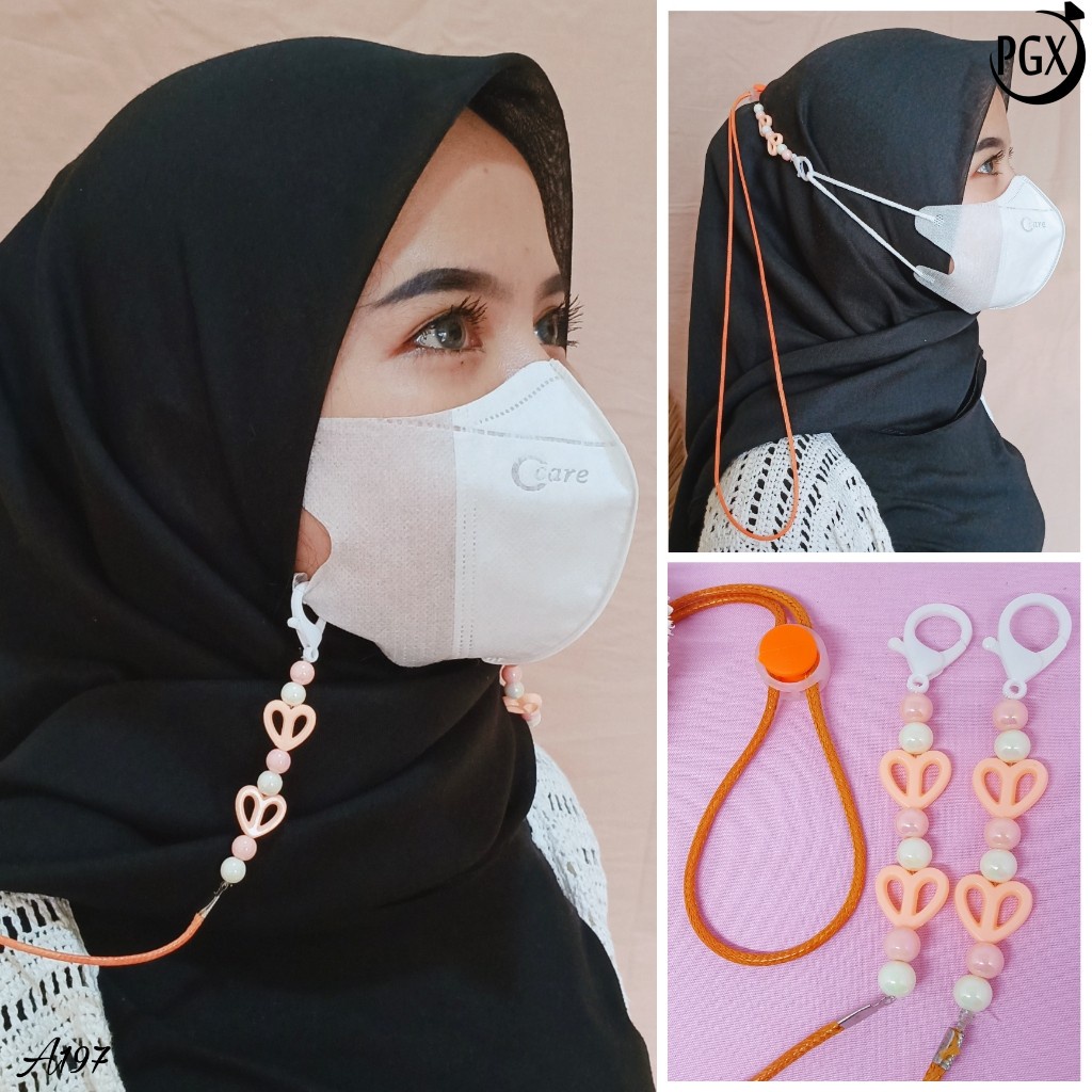 PGX Strap Masker - Tali Masker - Kalung Masker Mute Kristal Kaca Berkilau Aksesoris Fashion A197