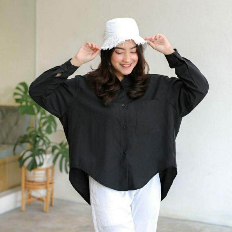 kemeja linen oversize