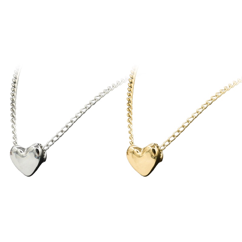 Kalung Rantai Klavikula Desain Hati Warna Emas Gaya Korea Untuk Wanita