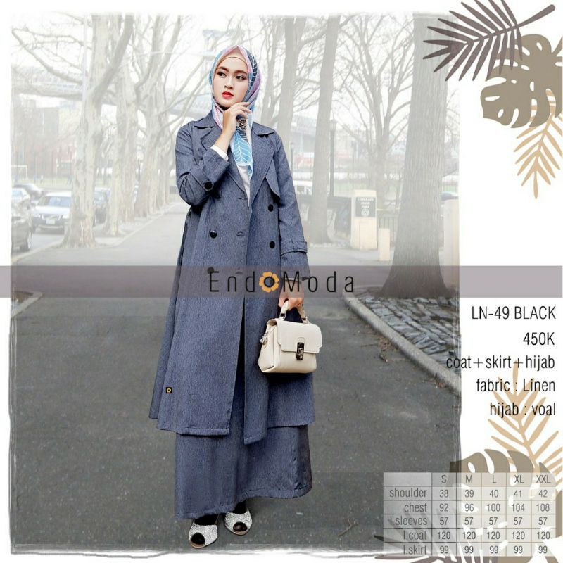 SETELAN ROK LN 49 || PLUS HIJAB || .ENDOMODA