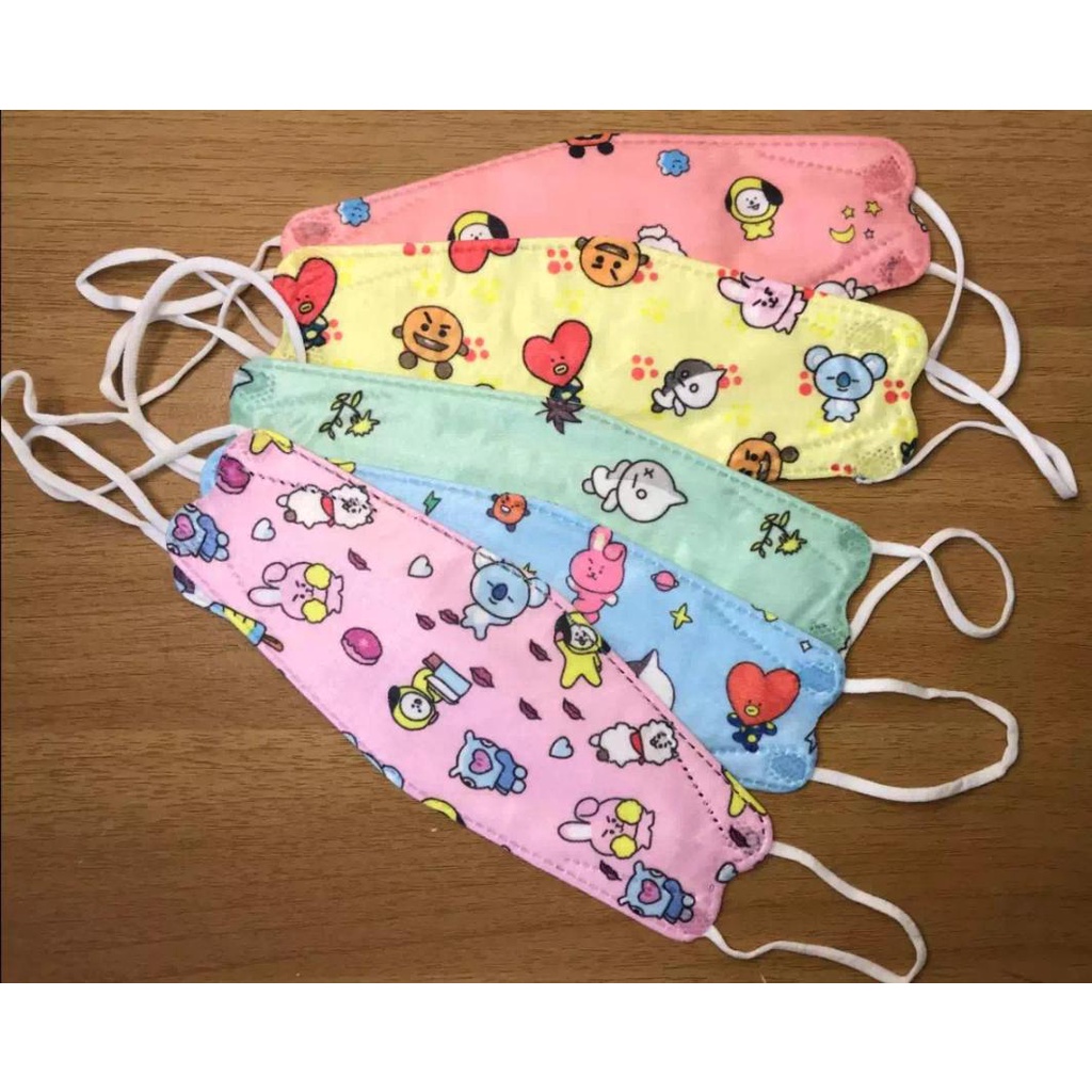 Masker Anak K-Pop Earloop 4Ply 5 Variasi Mix Isi 10PCS Import Real Pict accfashionmurah