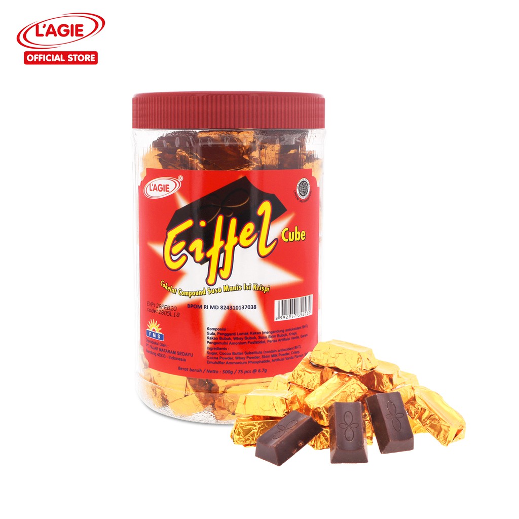 Lagie Coklat Krispi Eiffel Cube 500gr Shopee Indonesia