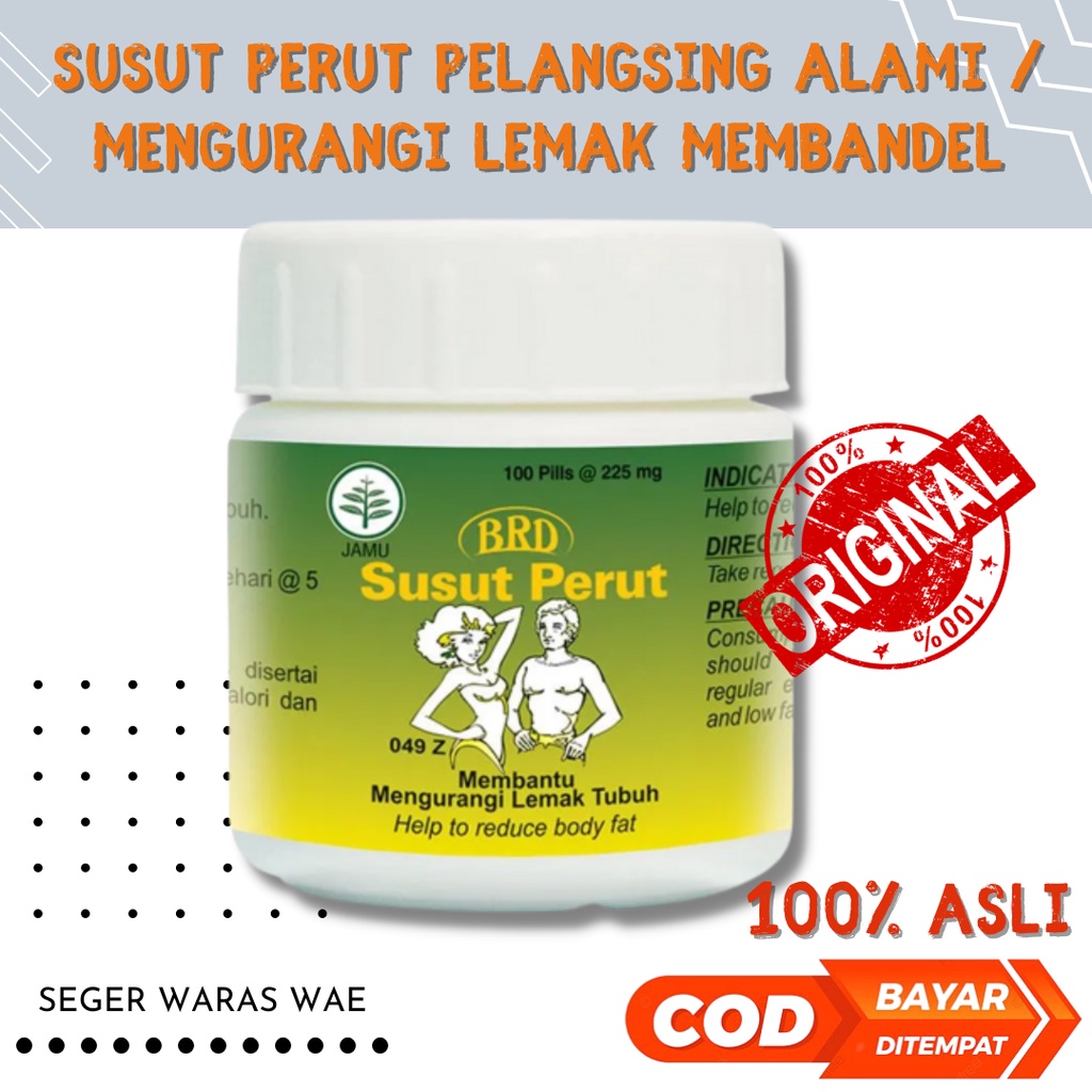 SUSUT PERUT Botol 100 pil Borobudur Pelangsing Alami / Mengurangi Lemak Bandel / Slimming