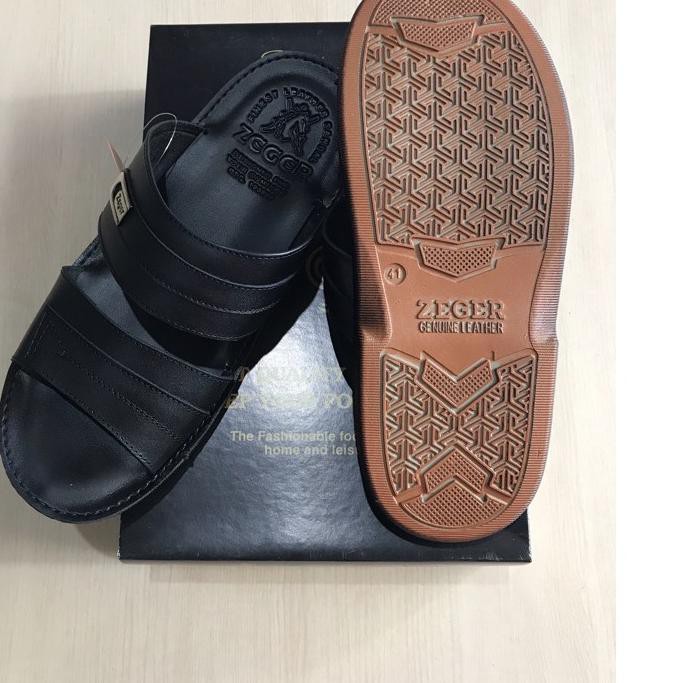 ✶ Sandal Kulit Slop Pria Zeger-Sendal Kulit Cowok Dewasa Zeger P 38-43/Original ✾