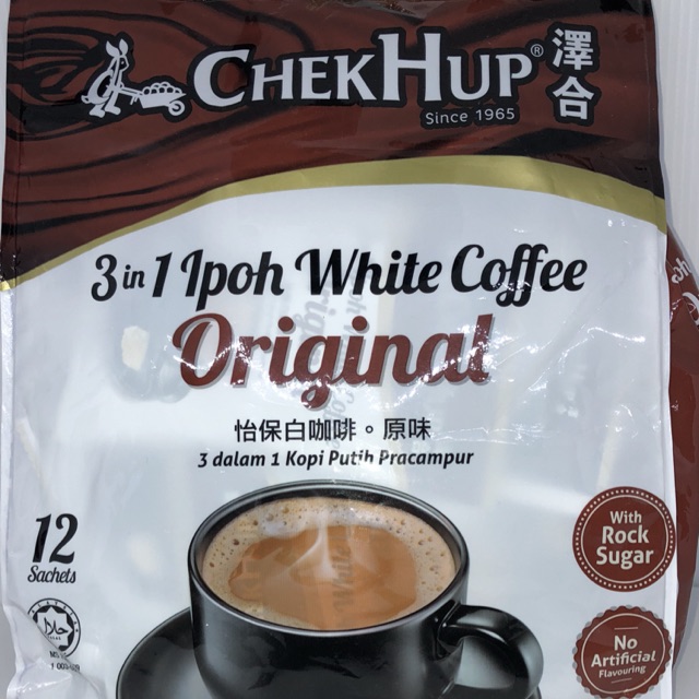 

Chekhup ipoh white coffee original 3in1 with rock sugar 12sachet