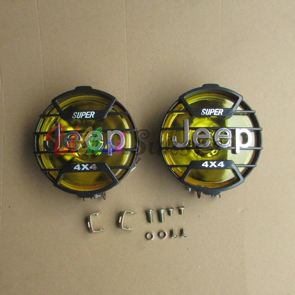 Variasi Aksesoris Motor Lampu Sorot Depan Jeep Isi 2 Ukuran 4x4 ( Hitam Satu Ukuran ) Terlaris Murah