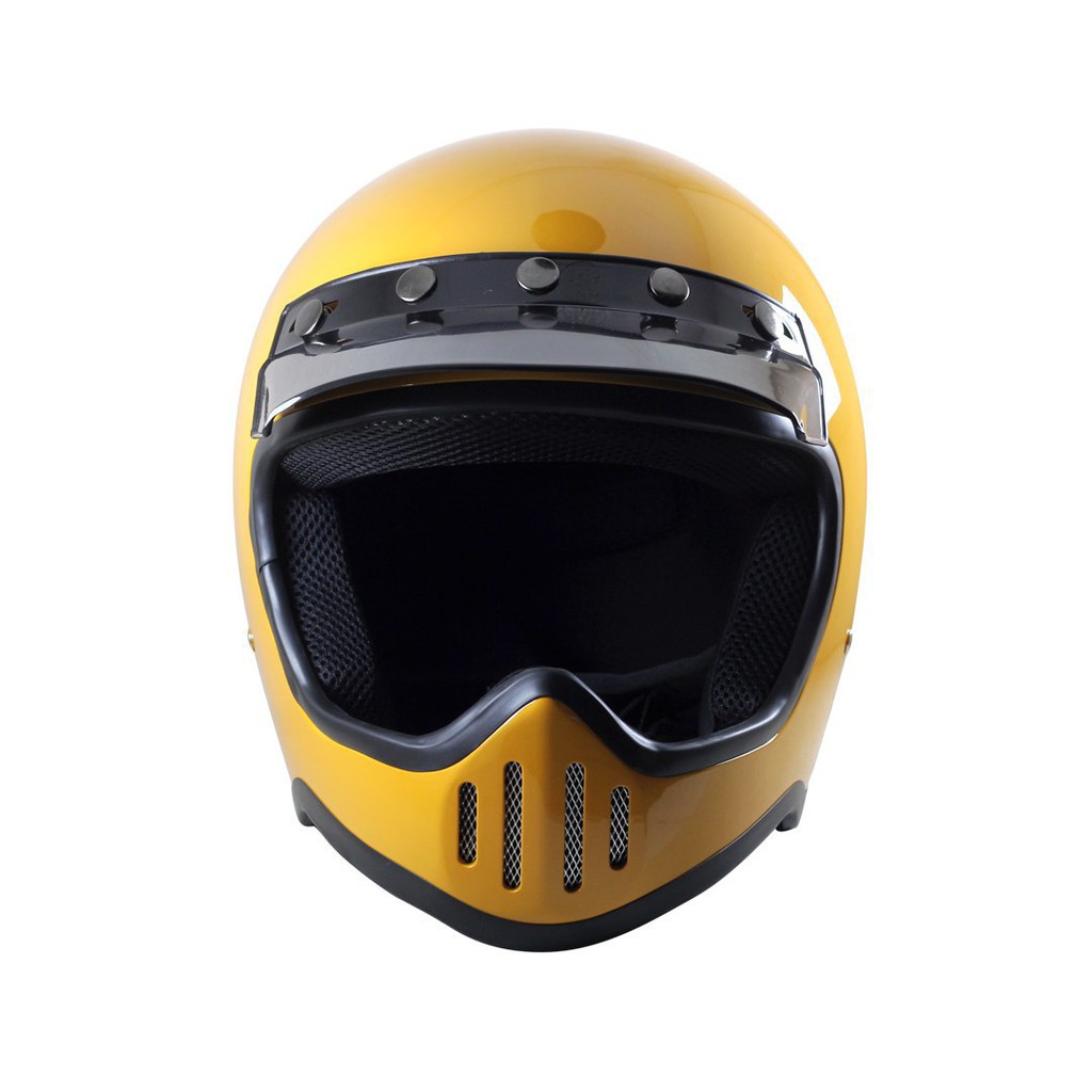 Helm Cakil M50 Yellow Glossy / Kuning Glossy (Vintage / Klasik / Fullface)