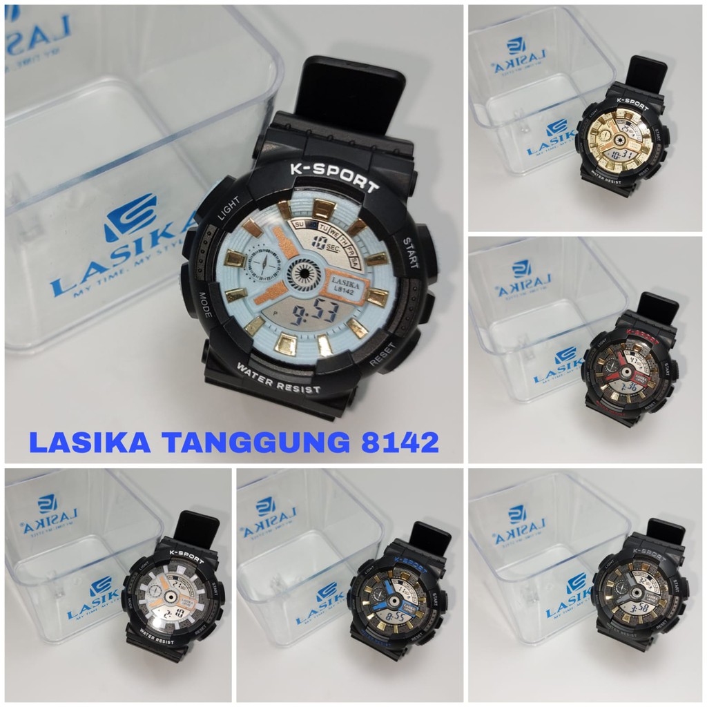 NEW ITEM !!! Jam Tangan Digital Sport Lasika 8142 Water Resistant Free Box Super Premium