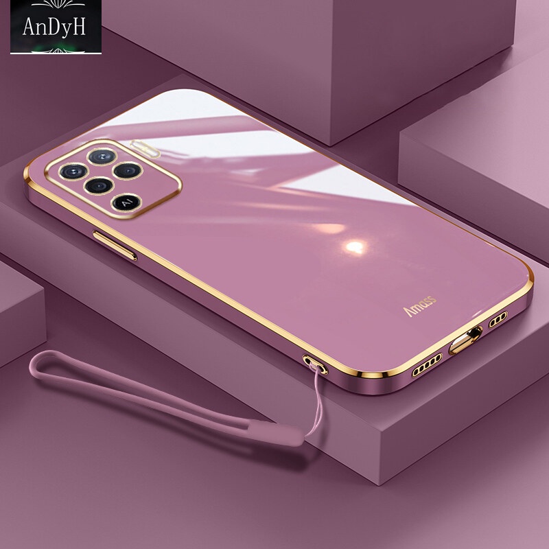 Case Bahan Silikon Dengan lanyard Untuk OPPO A94 Reno 5F F19 Pro