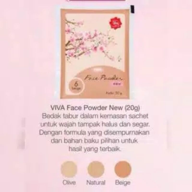 VIVA Bedak Tabur Zak Face Powder Satin Smooth Refill Sachet 10gr / 15gr / 25gr