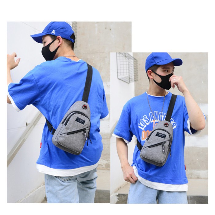 Sling Bag Pria Canvas Mini Keren / Tas Hypebeast Laki / Tas Selempang